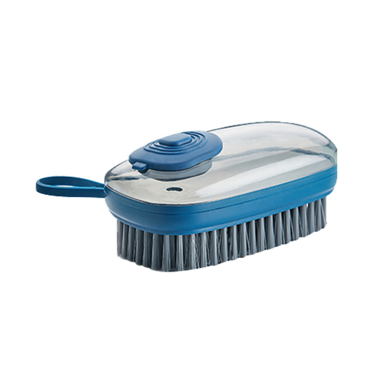 VN soap-dispensing scrub brush in blue