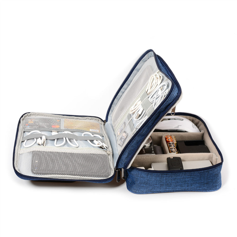 VN travel cable and tech organizer case in navy