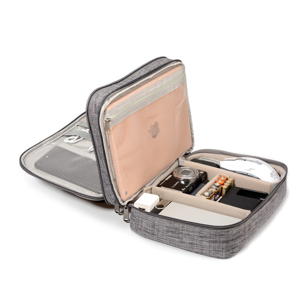 VN travel cable and tech organizer case in gray