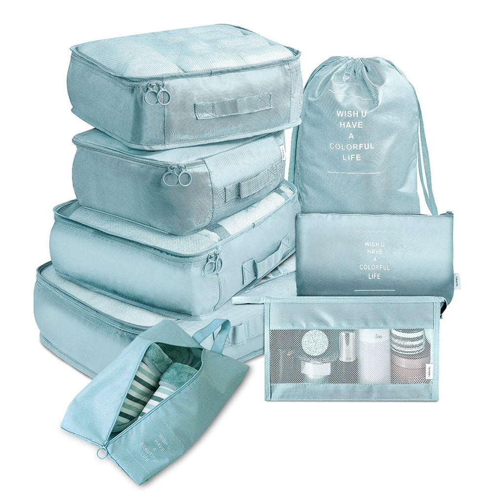 VN 8-piece packing cube set in light blue