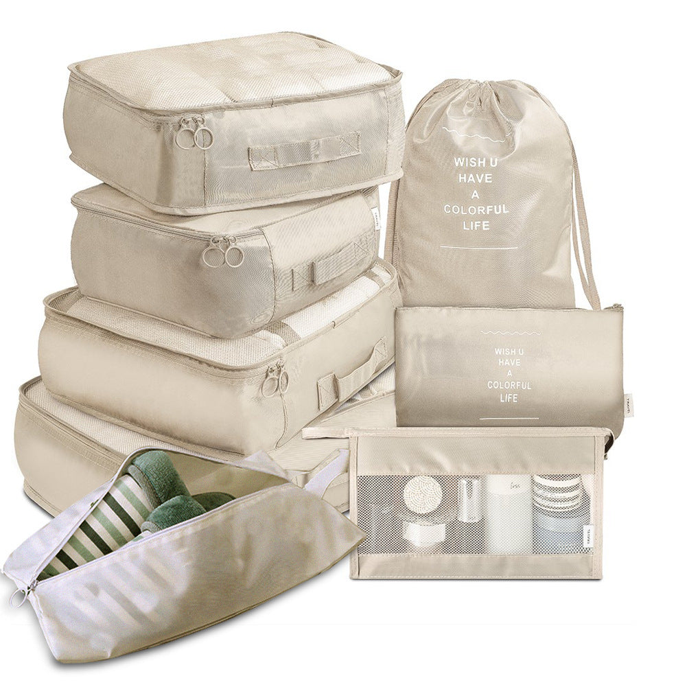 VN 8-piece packing cube set in beige