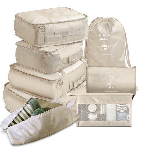 VN 8-piece packing cube set in beige
