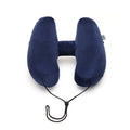 VN inflatable H-shape travel neck pillow in navy blue
