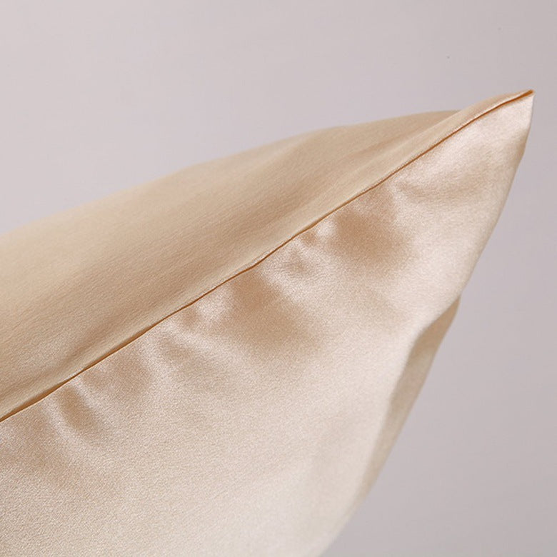 VN Satin Pillowcase, champagne satin close-up