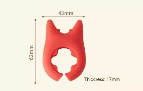 Red silicone pot clip with size measurements