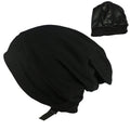 VN satin-lined sleep cap in black with satin lining shown