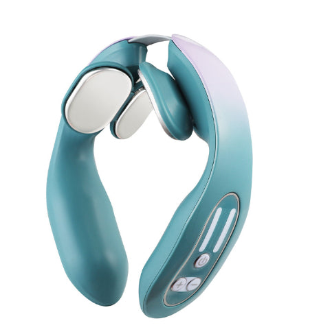 VN Heated Neck Massager, teal angled view