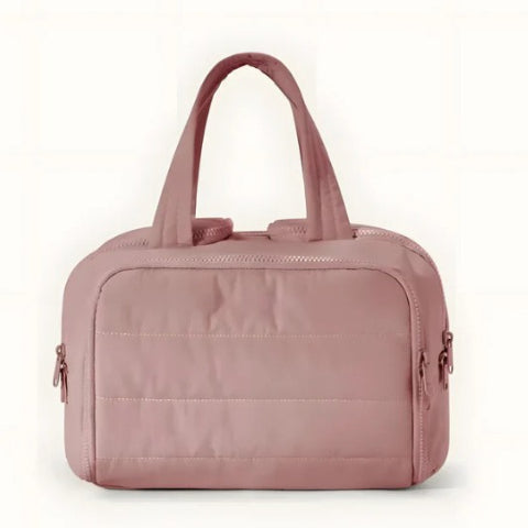 VN Quilted Toiletry Bag - Wide-Open Travel Wash Bag