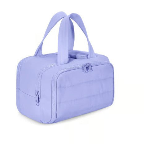 VN Quilted Toiletry Bag - Wide-Open Travel Wash Bag