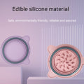 Gray foldable silicone double pet bowl