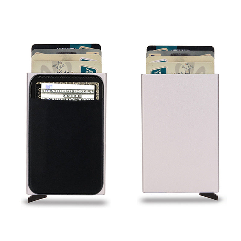 Pop-up card holder in silver